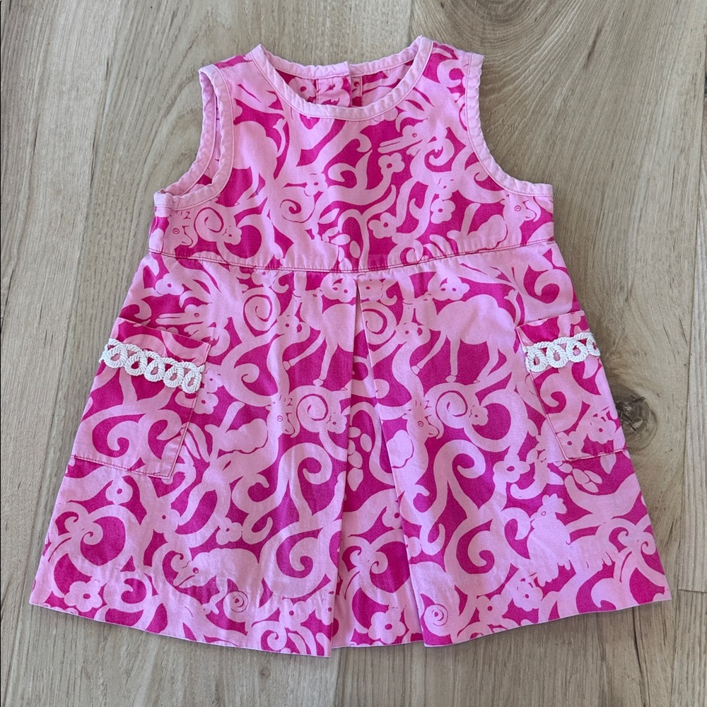 Girls Lilly Pulitzer Pink Patterned Sleeveless Dress